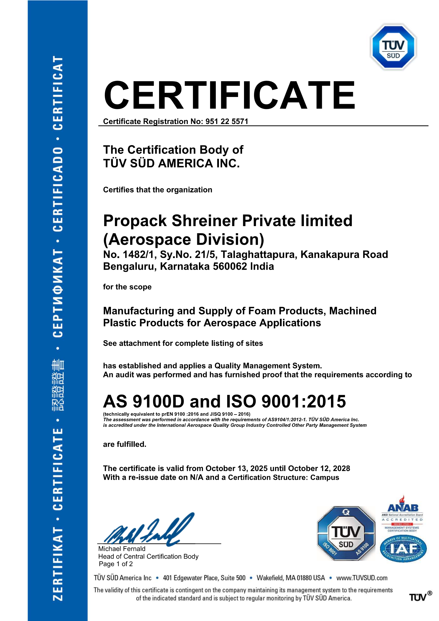AS 9100D / ISO 9001:2015 — Aerospace Quality Management