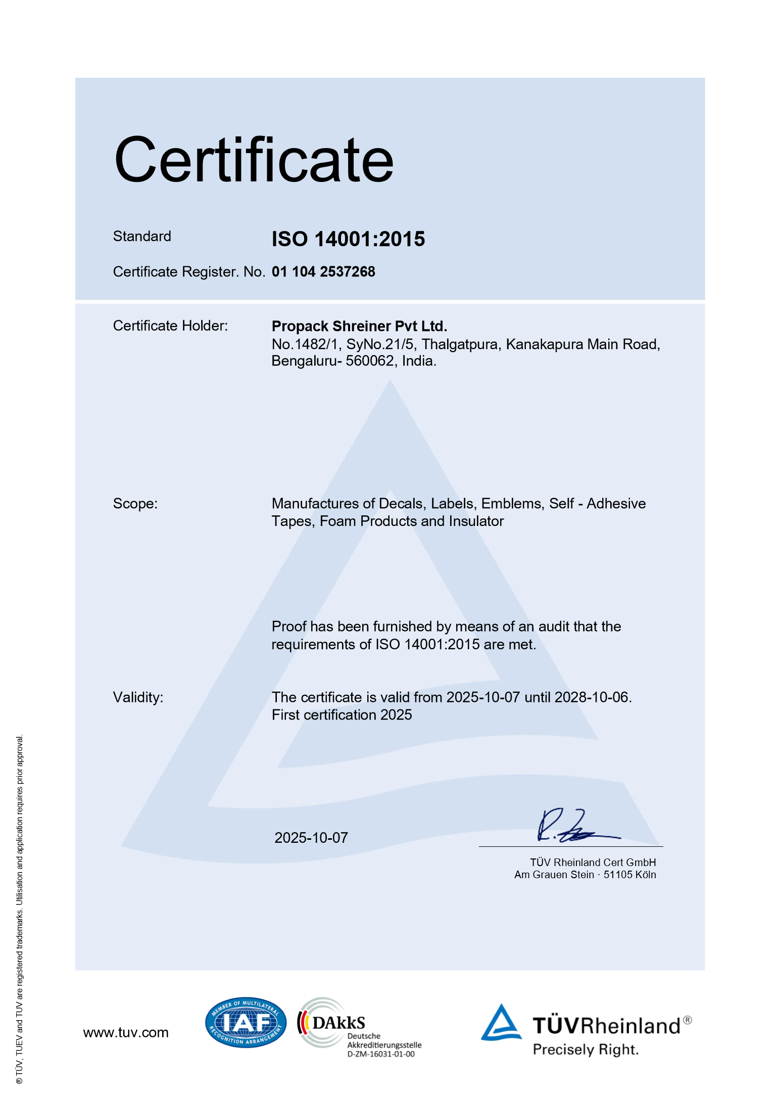 ISO 14001:2015 — Environmental Management