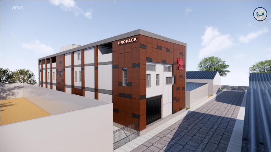 Architectural rendering of the new Propack Shreiner facility